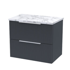 Hudson Reed 600 Wall Hung 2-Drawer Vanity & Laminate Worktop DFF1493LCM