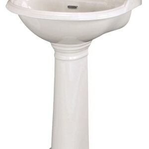 Hudson Reed 600mm Basin & Pedestal (1 Tap Hole) CRT002