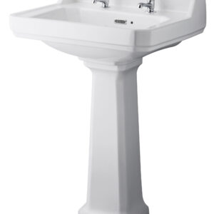 Hudson Reed 600mm Basin & Pedestal (2 Tap Hole) CCR020