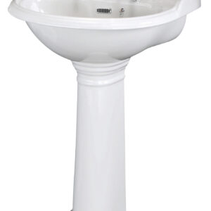 Hudson Reed 600mm Basin & Pedestal (2 Tap Hole) CRT003