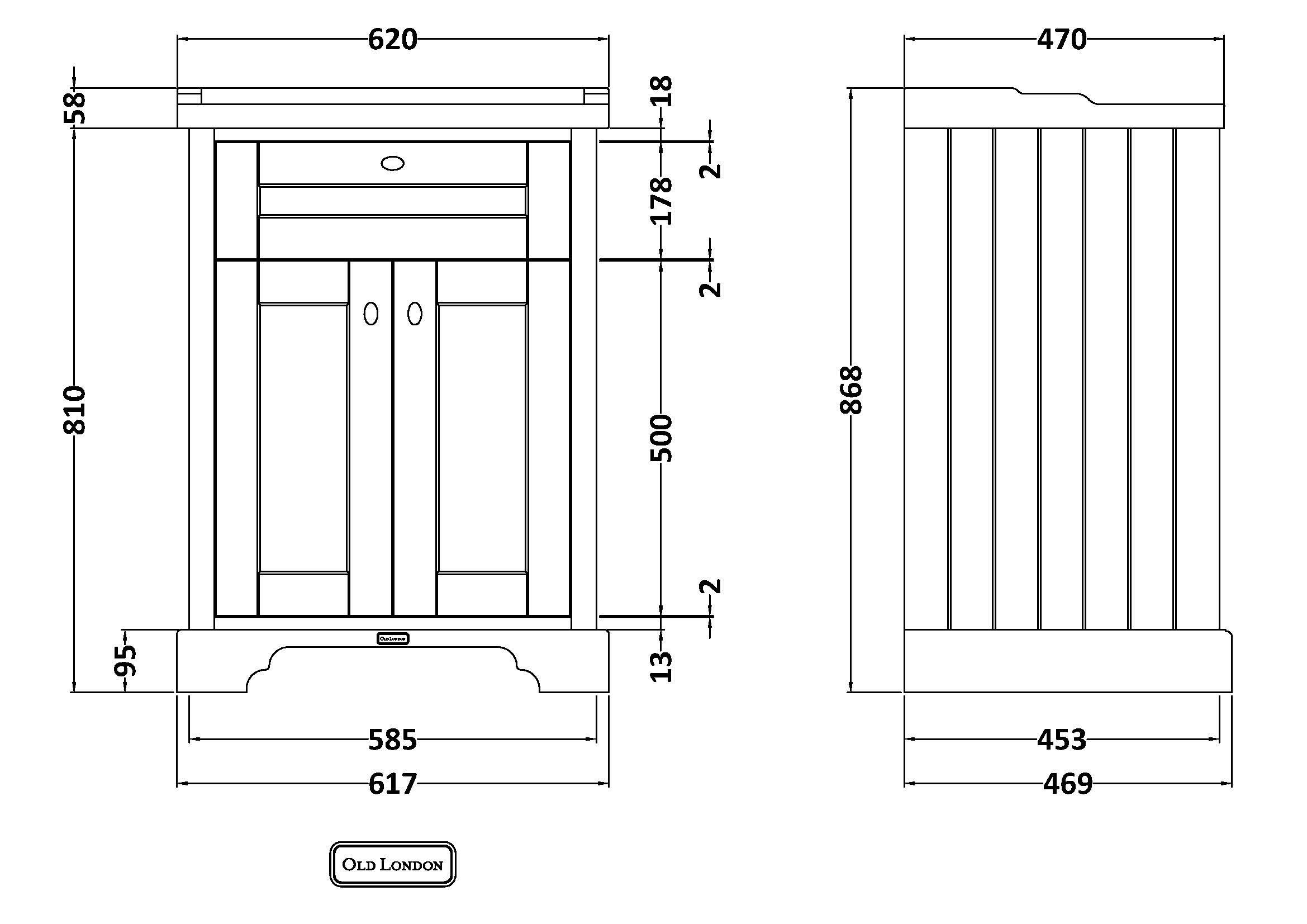 Hudson Reed 600mm Cabinet & Basin (3TH) LOF333 - Image 3