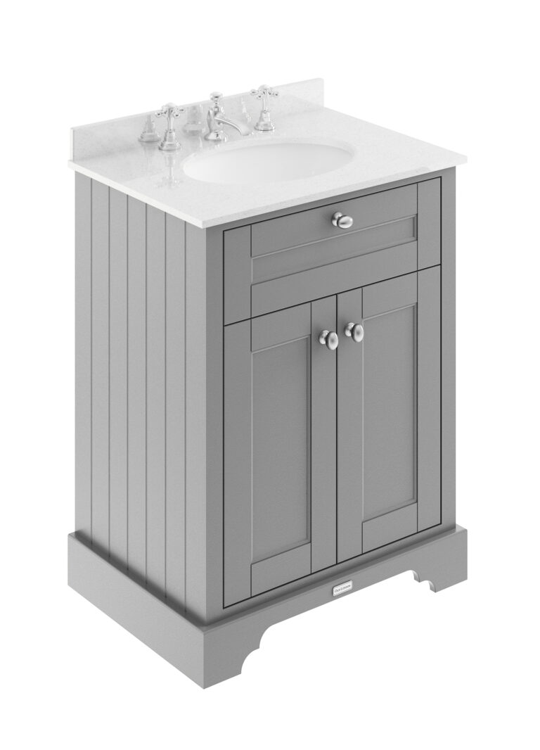 Hudson Reed 600mm Cabinet & Marble Top (3TH) LOF225