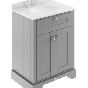Hudson Reed 600mm Cabinet & Marble Top (3TH) LOF225