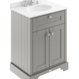 Hudson Reed 600mm Cabinet & Marble Top (3TH) LOF226