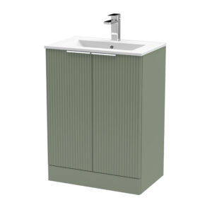 Hudson Reed 600mm Floor Standing 2 Door Vanity & Basin 2 DFF825B