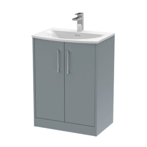 Hudson Reed 600mm Floor Standing 2 Door Vanity & Basin 4 JNU2303G