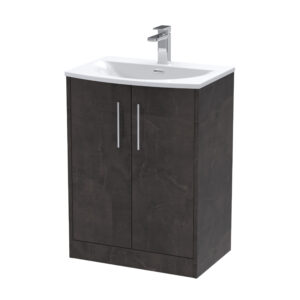 Hudson Reed 600mm Floor Standing 2 Door Vanity & Basin 4 JNU2603G