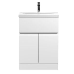 Hudson Reed 600mm Floor Standing 2-Door/Drawer Vanity Unit & Basin 1 URB103A