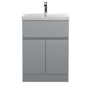 Hudson Reed 600mm Floor Standing 2-Door/Drawer Vanity Unit & Basin 3 URB203D
