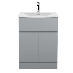 Hudson Reed 600mm Floor Standing 2 Door/Drawer Vanity Unit & Basin 4 URB203G
