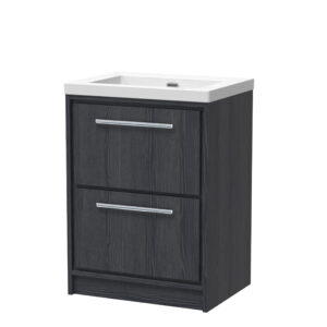 Hudson Reed 600mm Floor Standing 2-Drawer Vanity with Basin - 0 Tap Hole LIL2233K