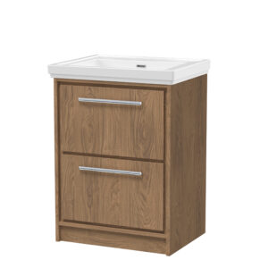Hudson Reed 600mm Floor Standing 2-Drawer Vanity with Basin - 0 Tap Hole LIL2733H
