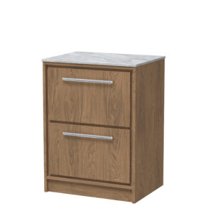 Hudson Reed 600mm Floor Standing 2-Drawer Vanity with Marble Worktop LIL2733GMT