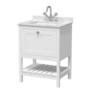 Hudson Reed 600mm Floor Standing Vanity & Marble Top 1TH BEX125WS1