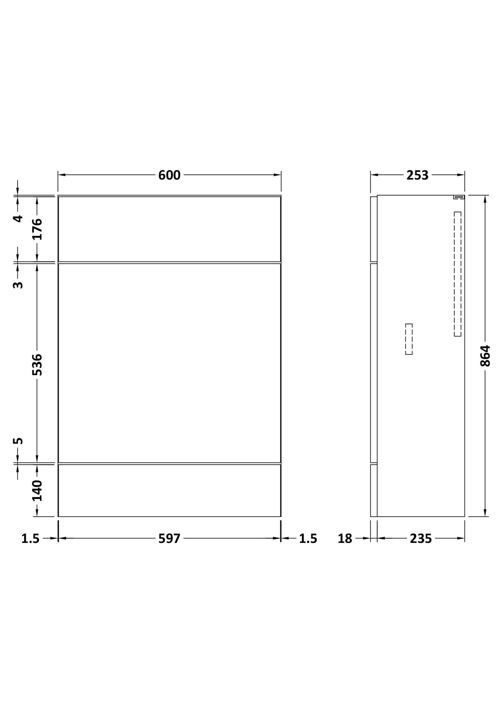 Hudson Reed 600mm WC Unit - Compact OFF147 - Image 3