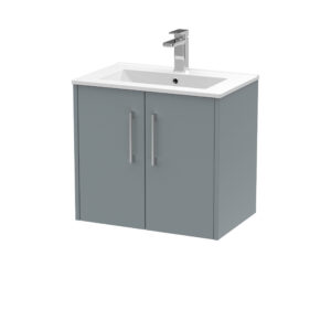 Hudson Reed 600mm Wall Hung 2 Door Vanity & Basin 2 JNU2323B