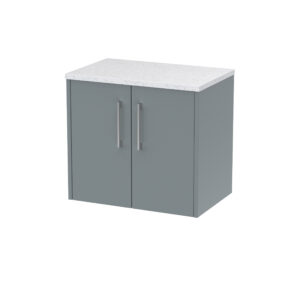 Hudson Reed 600mm Wall Hung 2 Door Vanity & Laminate Top JNU2323LSW
