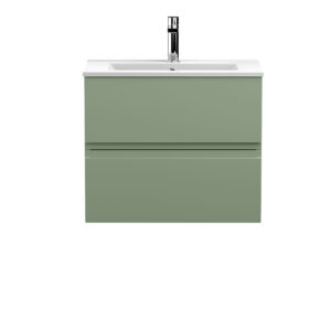 Hudson Reed 600mm Wall Hung 2 Drawer Unit & Basin 2 URB804B