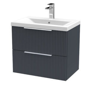 Hudson Reed 600mm Wall Hung 2 Drawer Vanity & Basin 1 DFF1493A