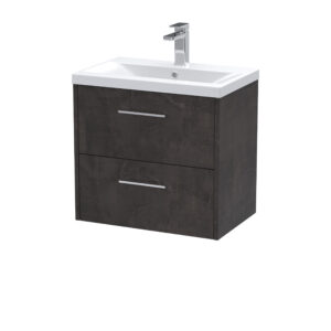Hudson Reed 600mm Wall Hung 2 Drawer Vanity & Basin 1 JNU2624A
