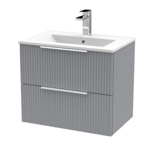 Hudson Reed 600mm Wall Hung 2 Drawer Vanity & Basin 2 DFF293B
