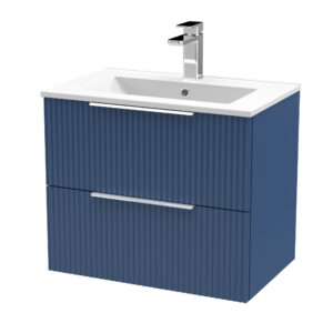 Hudson Reed 600mm Wall Hung 2 Drawer Vanity & Basin 2 DFF393B