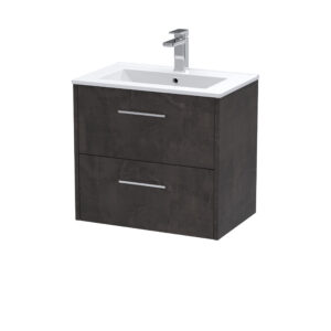 Hudson Reed 600mm Wall Hung 2 Drawer Vanity & Basin 2 JNU2624B