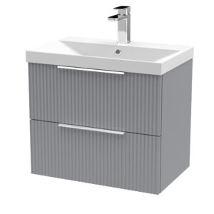 Hudson Reed 600mm Wall Hung 2 Drawer Vanity & Basin 3 DFF293D