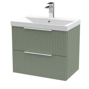 Hudson Reed 600mm Wall Hung 2 Drawer Vanity & Basin 3 DFF893D