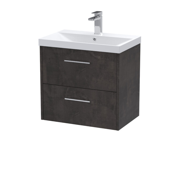 Hudson Reed 600mm Wall Hung 2 Drawer Vanity & Basin 3 JNU2624D