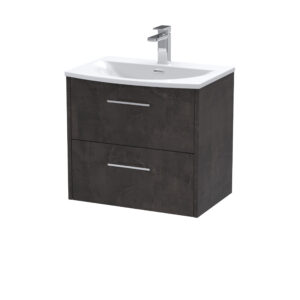 Hudson Reed 600mm Wall Hung 2 Drawer Vanity & Basin 4 JNU2624G