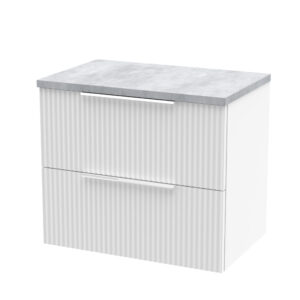 Hudson Reed 600mm Wall Hung 2 Drawer Vanity & Laminate Top DFF193LBG