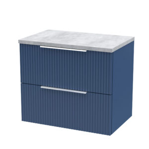 Hudson Reed 600mm Wall Hung 2 Drawer Vanity & Laminate Top DFF393LBG