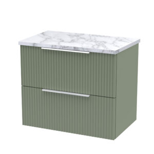 Hudson Reed 600mm Wall Hung 2-Drawer Vanity & Laminate Worktop DFF893LCM