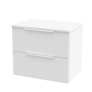 Hudson Reed 600mm Wall Hung 2 Drawer Vanity & Worktop DFF193W