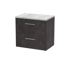 Hudson Reed 600mm Wall Hung 2 Drawer Vanity & Worktop JNU2624LBG