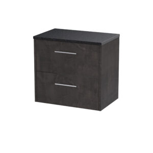 Hudson Reed 600mm Wall Hung 2 Drawer Vanity & Worktop JNU2624LSB