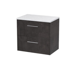 Hudson Reed 600mm Wall Hung 2 Drawer Vanity & Worktop JNU2624LSW
