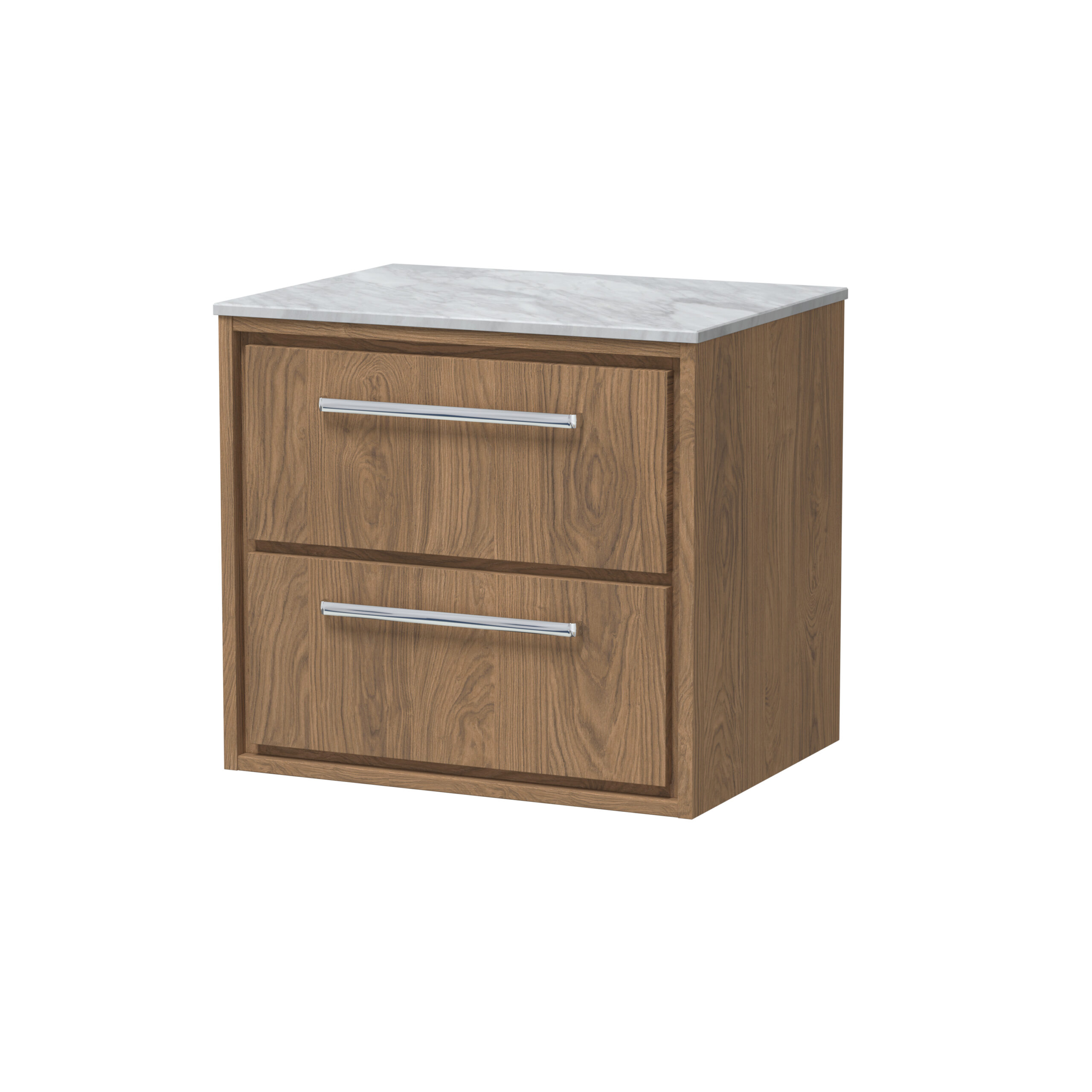 Hudson Reed 600mm Wall Hung 2-Drawer Vanity with Marble Worktop LIL2724GMT