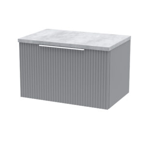 Hudson Reed 600mm Wall Hung Single Drawer Vanity & Laminate Top DFF294LBG