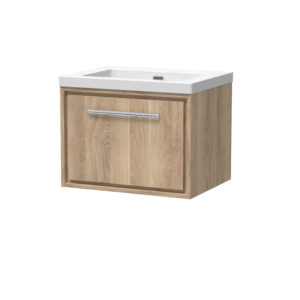 Hudson Reed 600mm Wall Hung Single Drawer Vanity with Basin - 0 Tap Hole LIL3022K