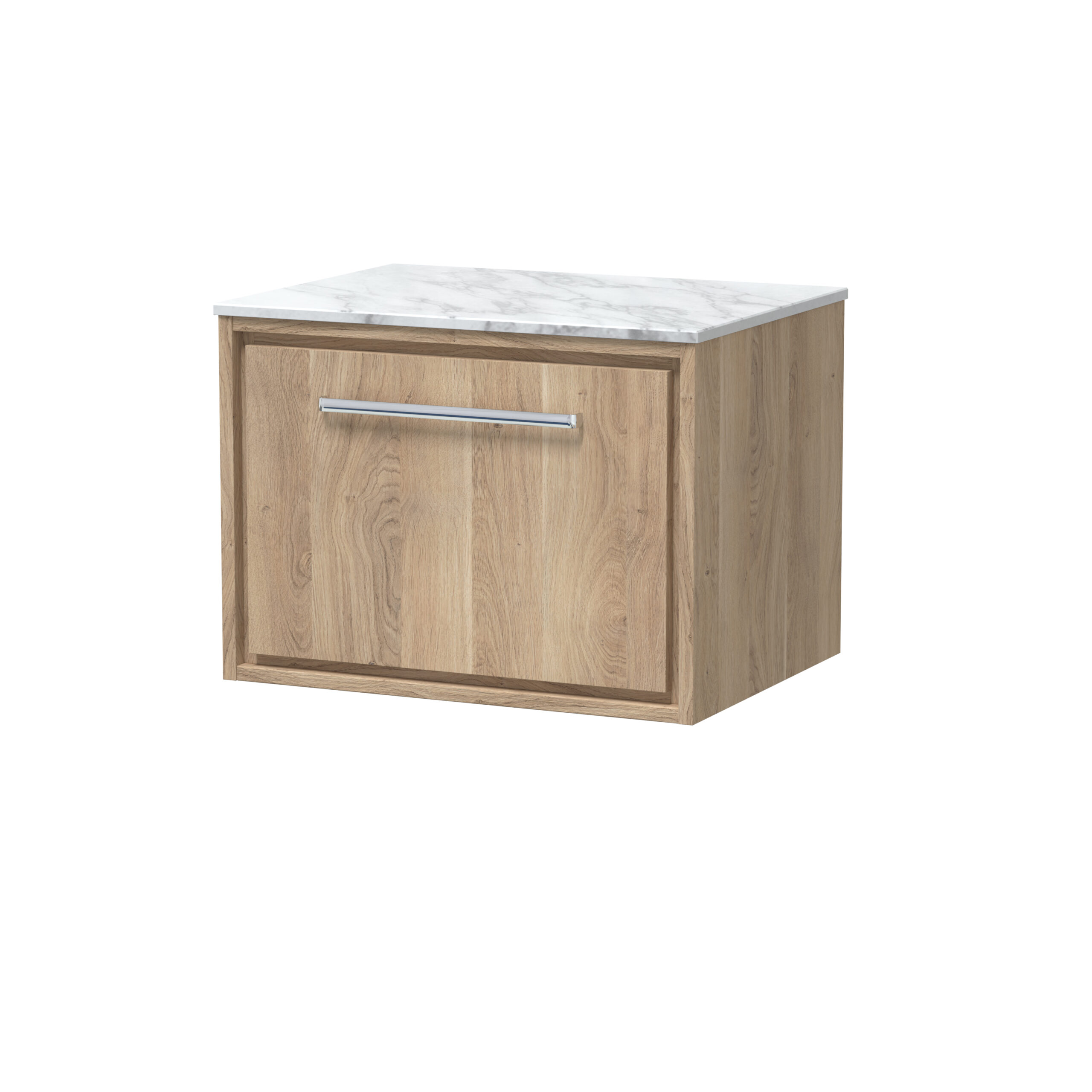 Hudson Reed 600mm Wall Hung Single Drawer Vanity with Marble Worktop LIL3022CMT