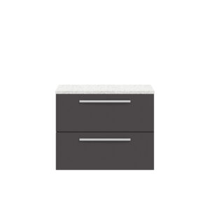 Hudson Reed 720mm Wall Hung 2-Drawer Unit & Laminate Worktop QUA006LSW