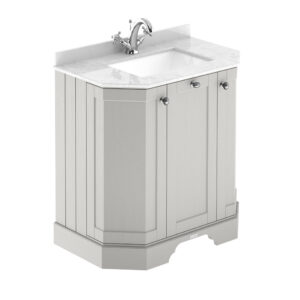 Hudson Reed 750mm 3-Door Angled Unit & Marble Top 1TH LOF417