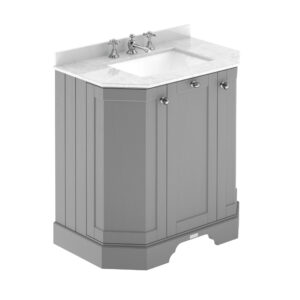 Hudson Reed 750mm 3-Door Angled Unit & Marble Top 3TH LOF214