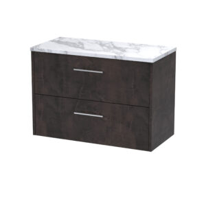 Hudson Reed 800 Wall Hung 2-Drawer Vanity & Laminate Worktop JNU2626LCM
