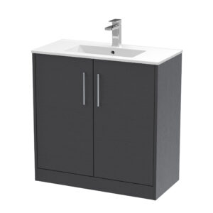 Hudson Reed 800mm Floor Standing 2 Door Vanity & Basin 2 JNU2205B