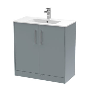 Hudson Reed 800mm Floor Standing 2 Door Vanity & Basin 2 JNU2305B