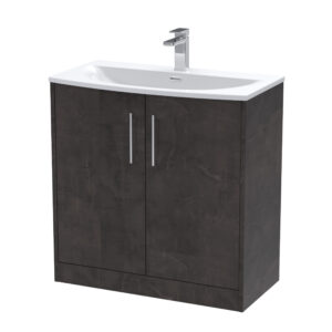 Hudson Reed 800mm Floor Standing 2 Door Vanity & Basin 4 JNU2605G