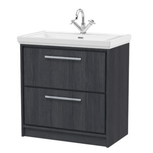 Hudson Reed 800mm Floor Standing 2-Drawer Vanity with Basin - 1 Tap Hole LIL2235A